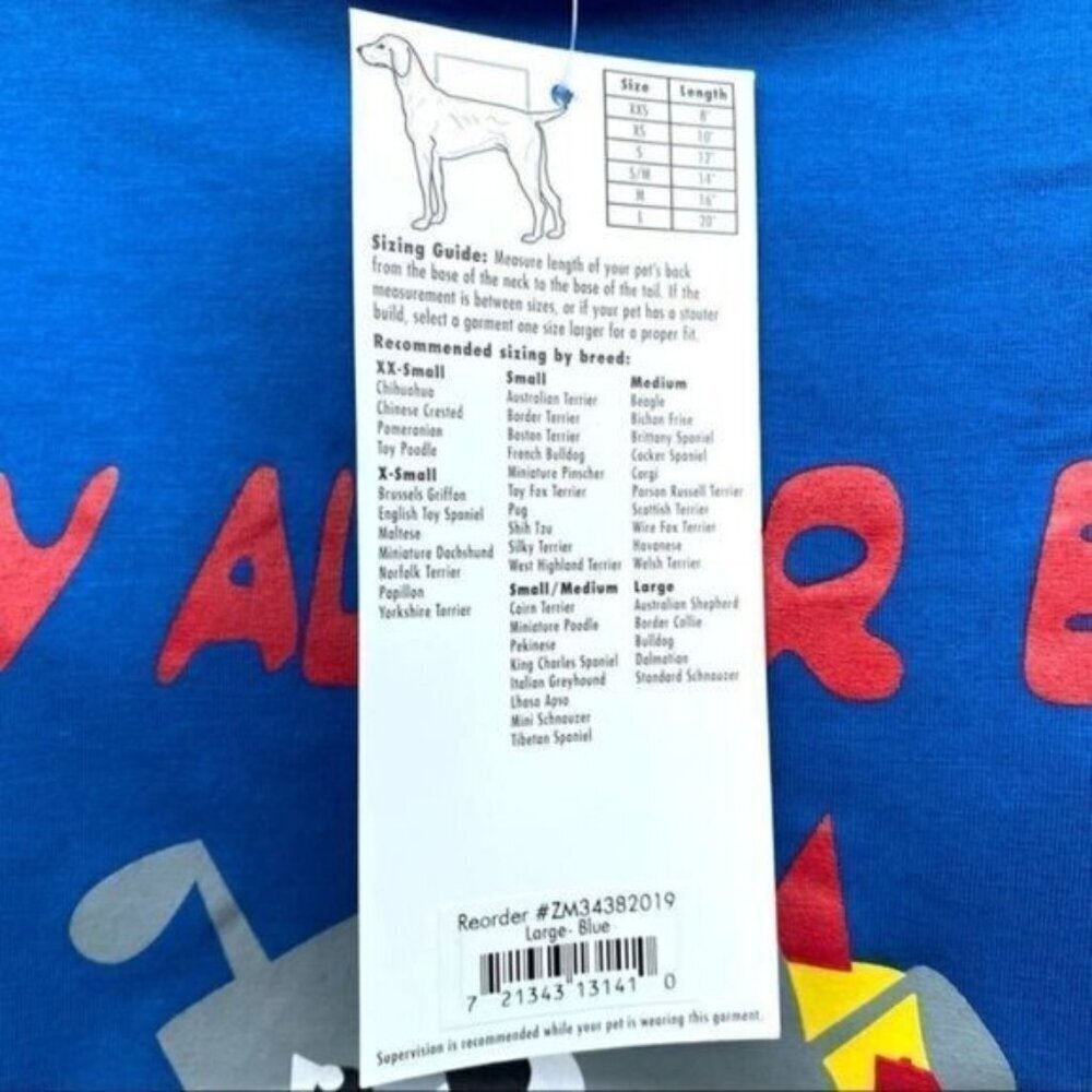 Casual Canine Alter Ego Graphic Dog Tee Shirt Size Large 20” NEW - Picture 3 of 6